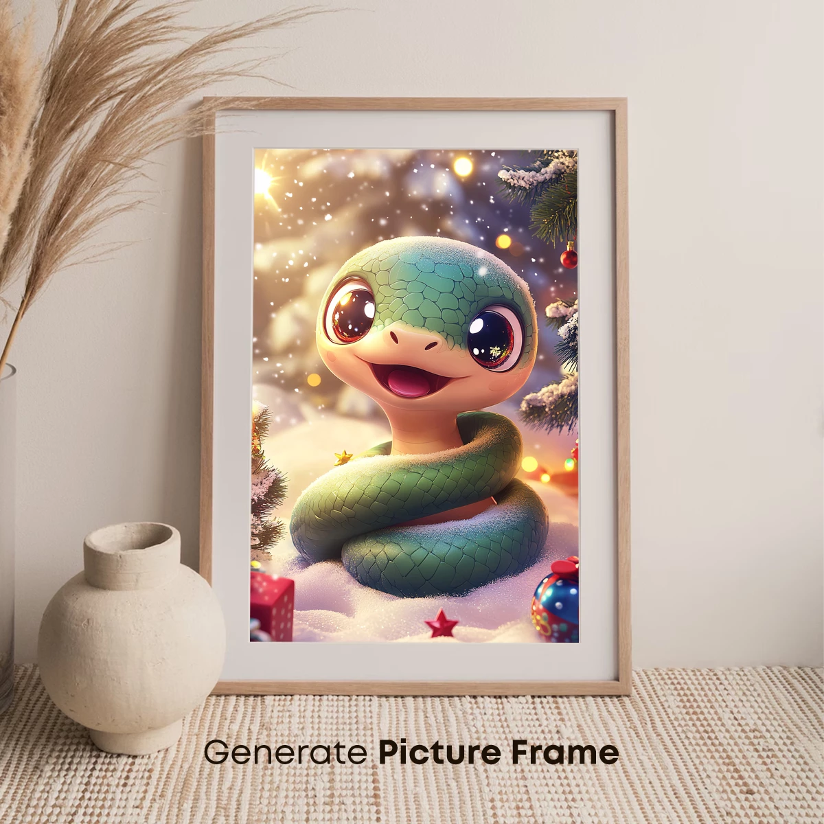 Charming Snake in a Festive Winter Wonderland - Image 7