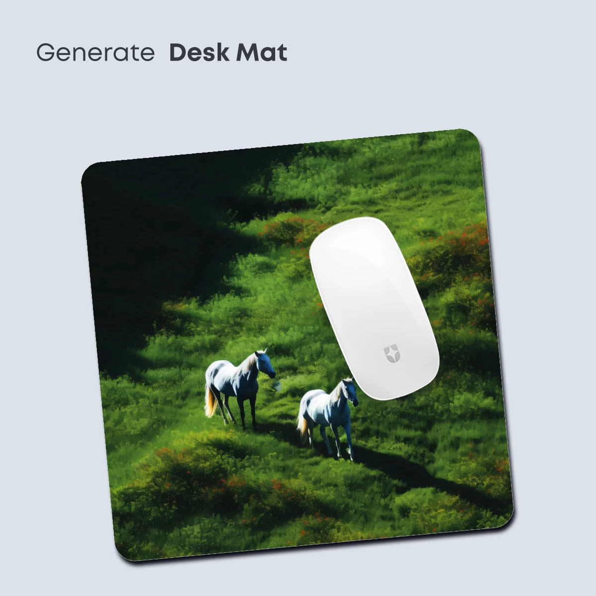 Equestrian Serenity: White Horses in Verdant Hills - Image 4