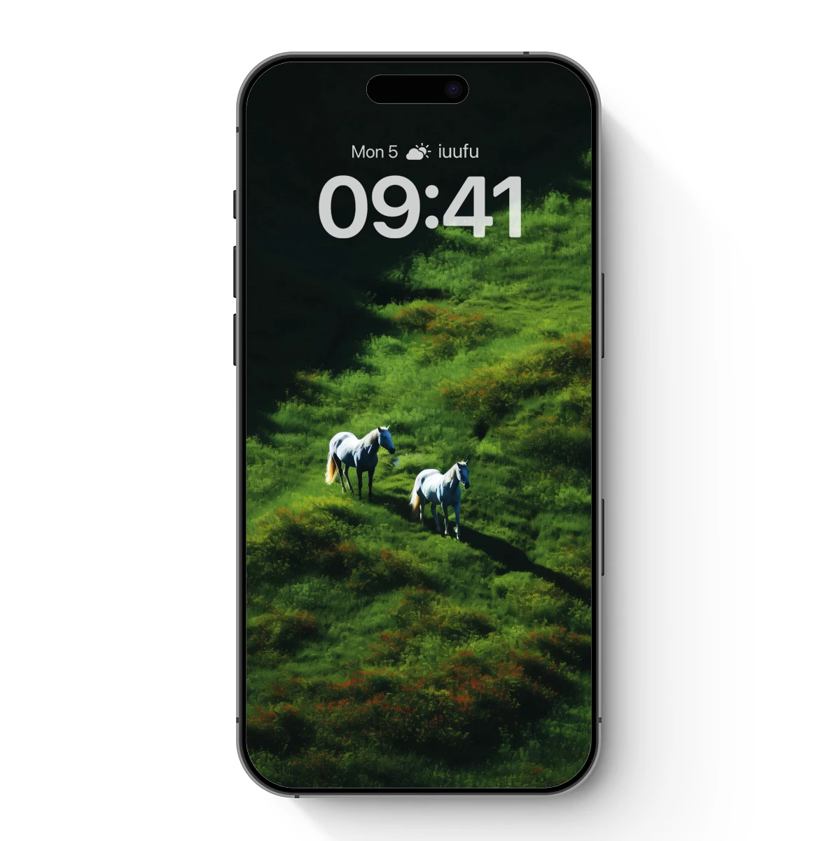 Equestrian Serenity: White Horses in Verdant Hills