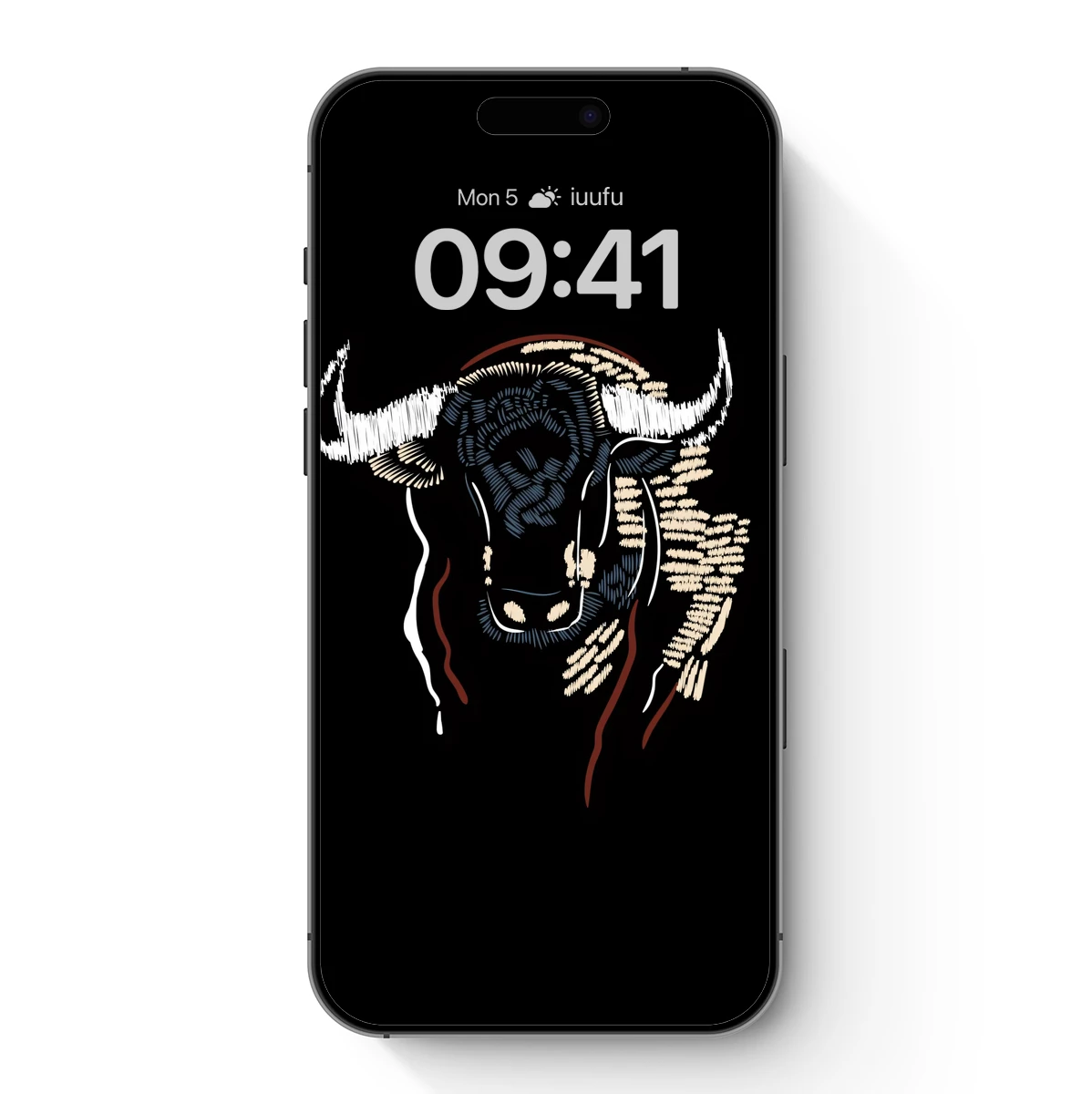 Bull's Echo: Embroidered Strength in Darkness