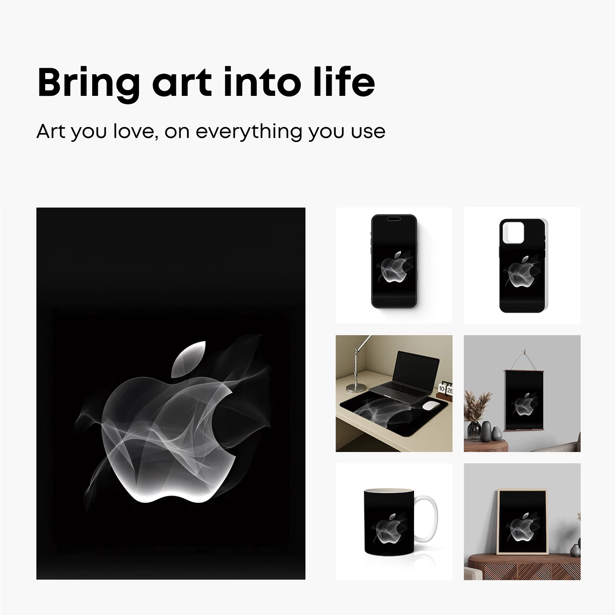 Ethereal Apple Logo: Digital Smoke Art - Image 2