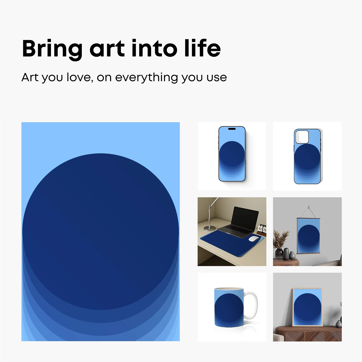 Blue Gradient Eclipse: A Study in Depth and Hue - Image 2
