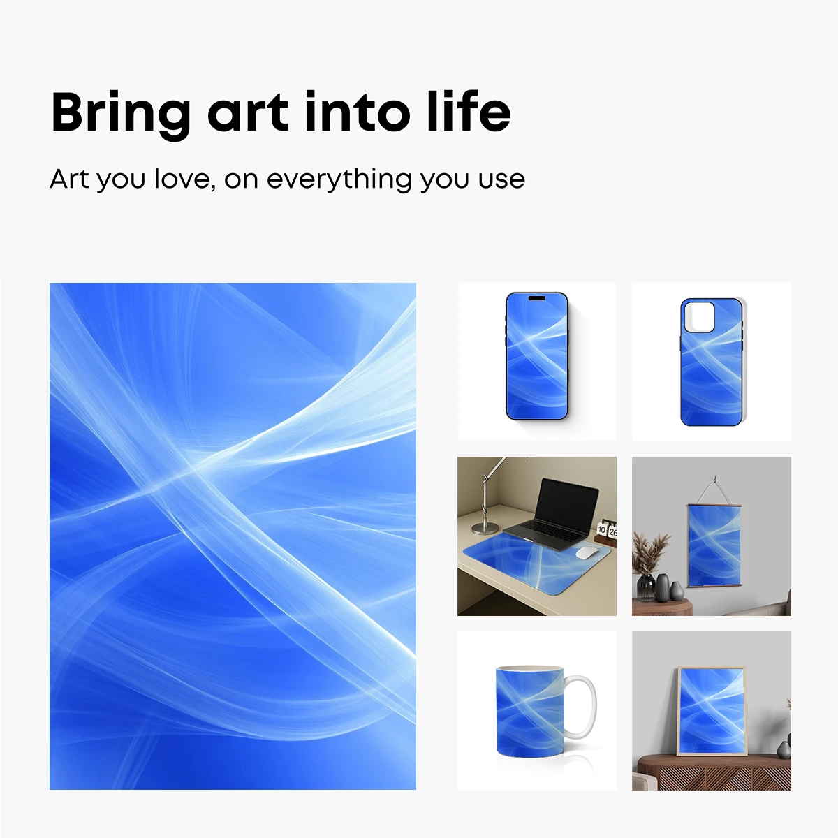 Ethereal Blue Waves: A Dance of Light and Form