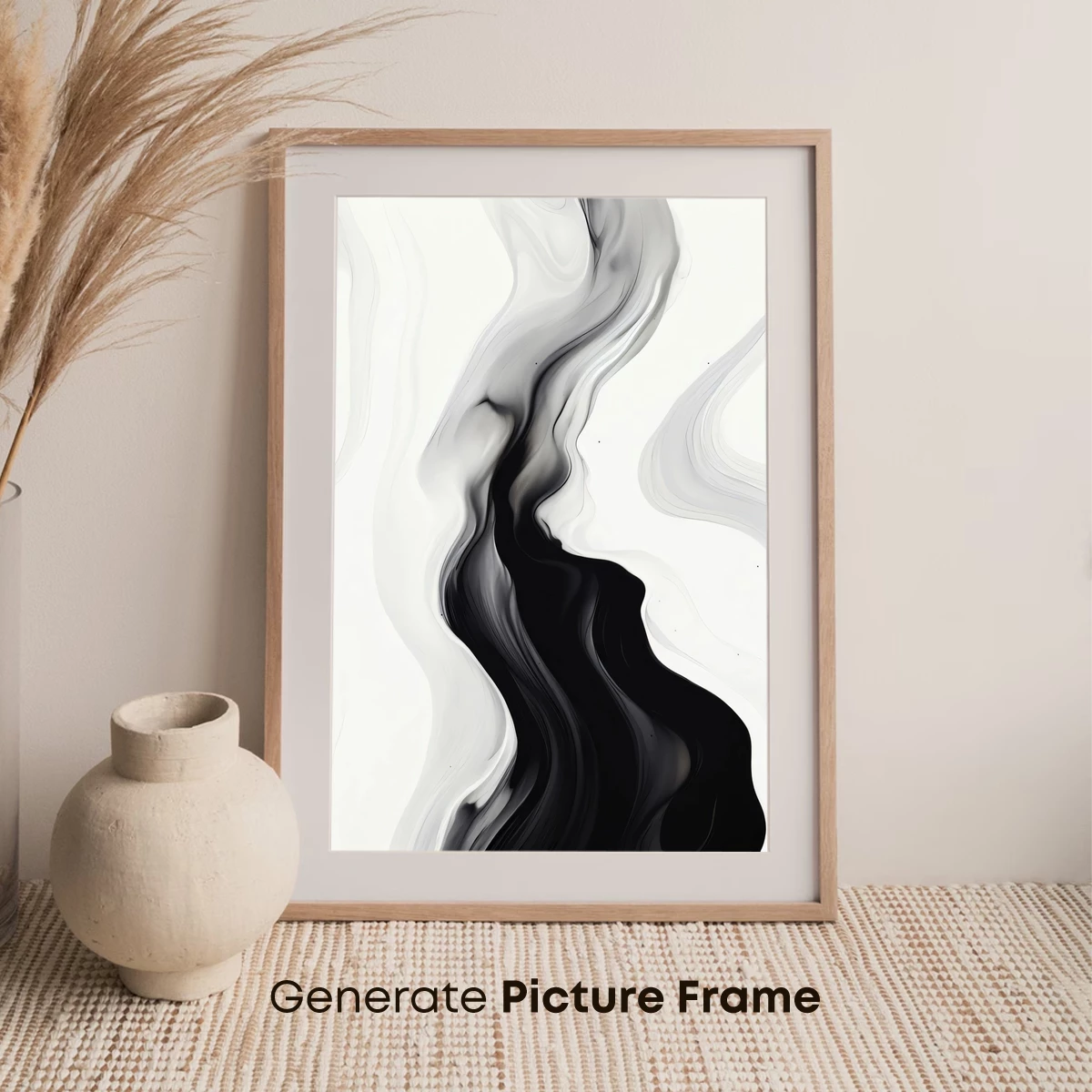 Elegant Black and White Flow: Abstract Ink Dynamics - Image 7