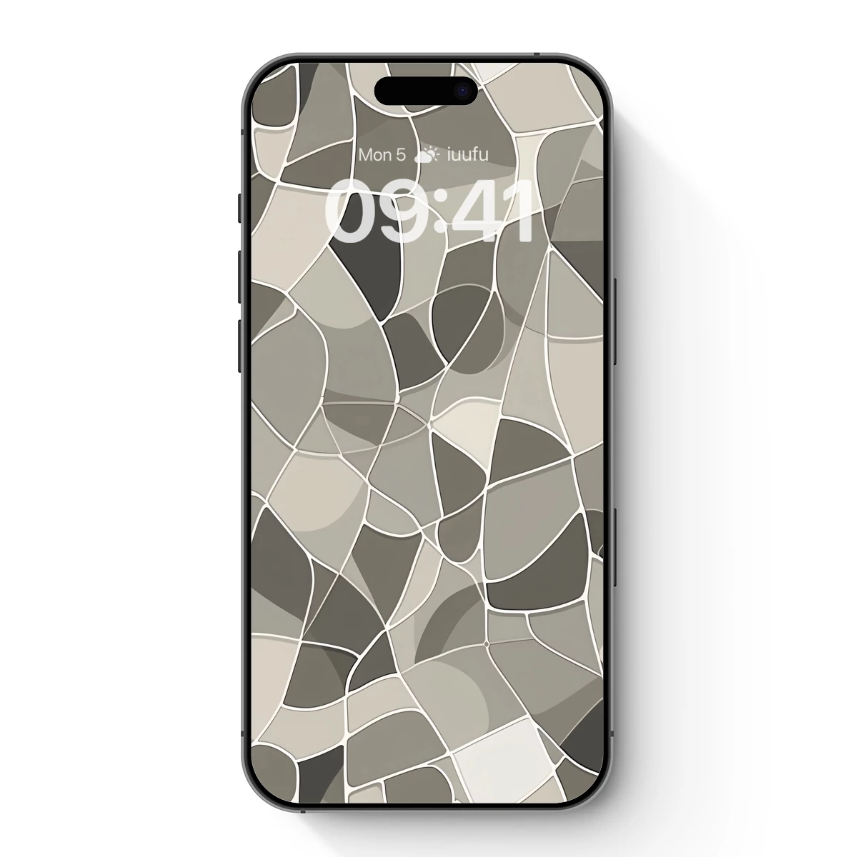 Abstract Mosaic Harmony: Gray Tones and Flowing Lines