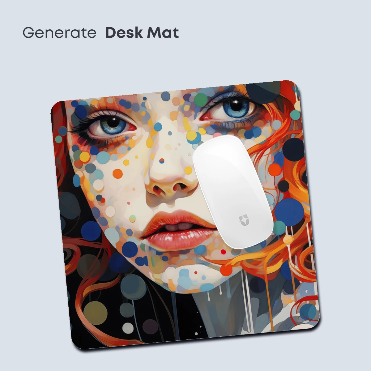 Dot-Painted Enigma: Vibrant Portrait Art - Image 4