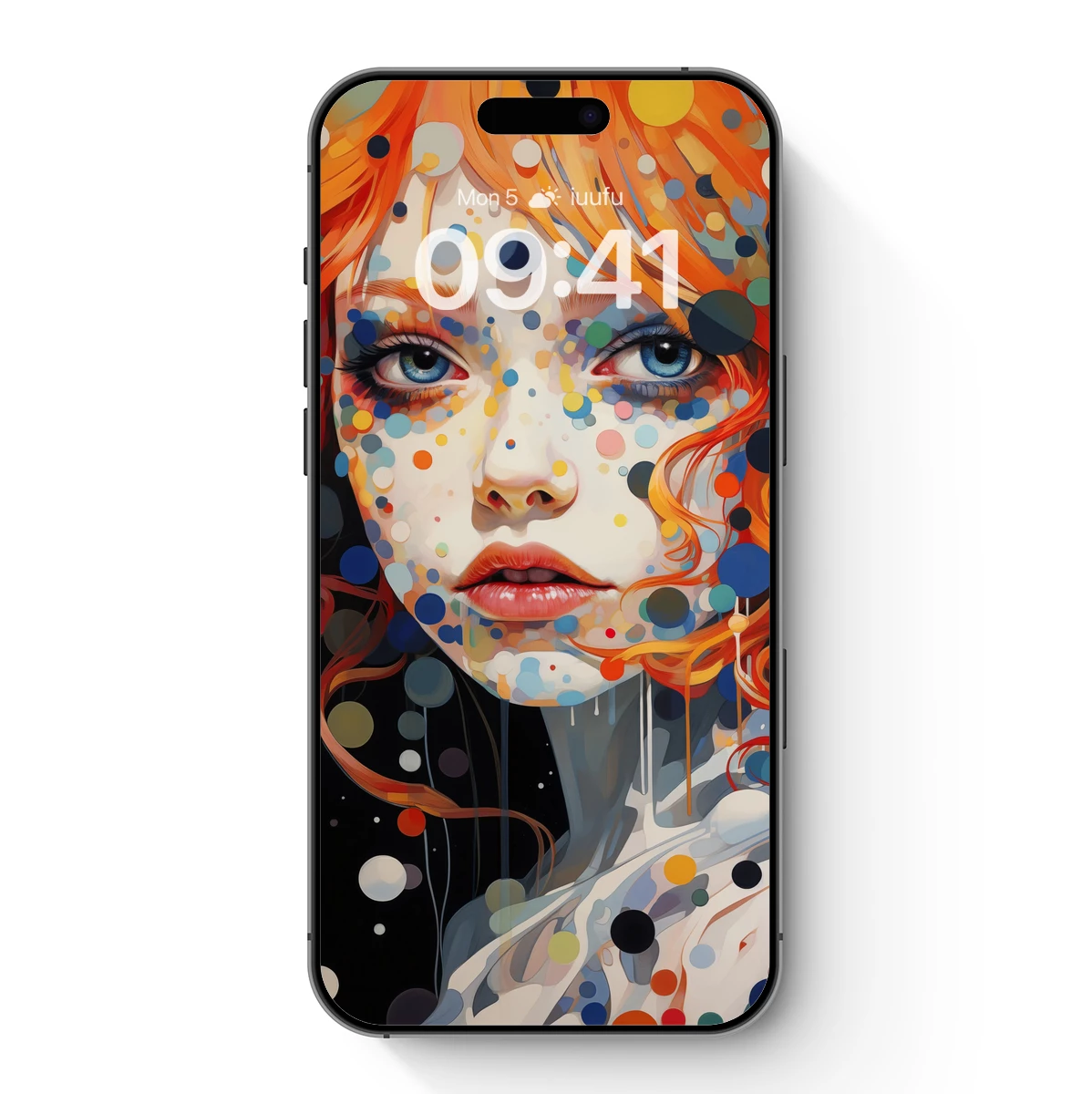 Dot-Painted Enigma: Vibrant Portrait Art