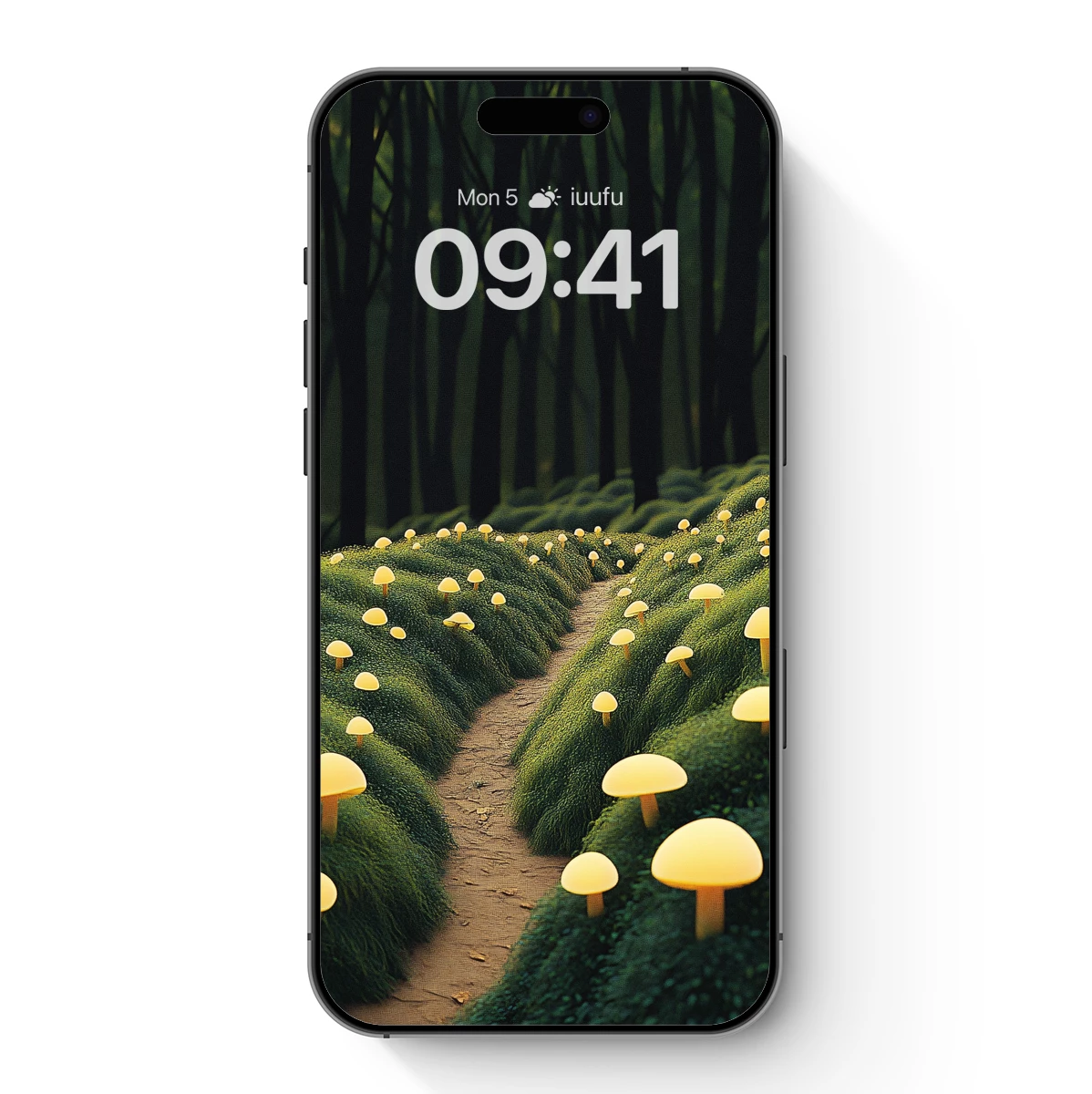 Enchanted Forest Path with Glowing Mushrooms