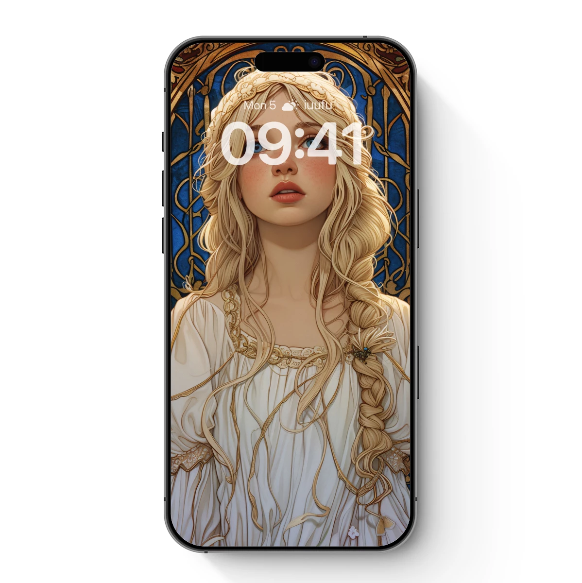 Ethereal Maiden in Art Nouveau Elegance