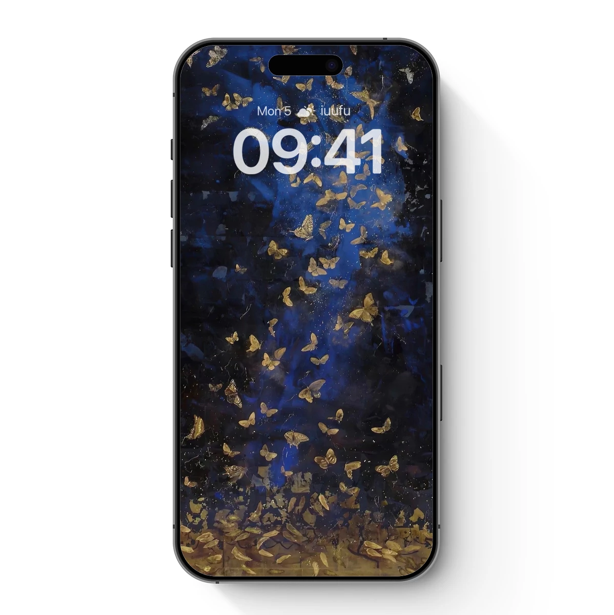 Golden Butterflies in Midnight Sky Golden Butterflies in Midnight Sky