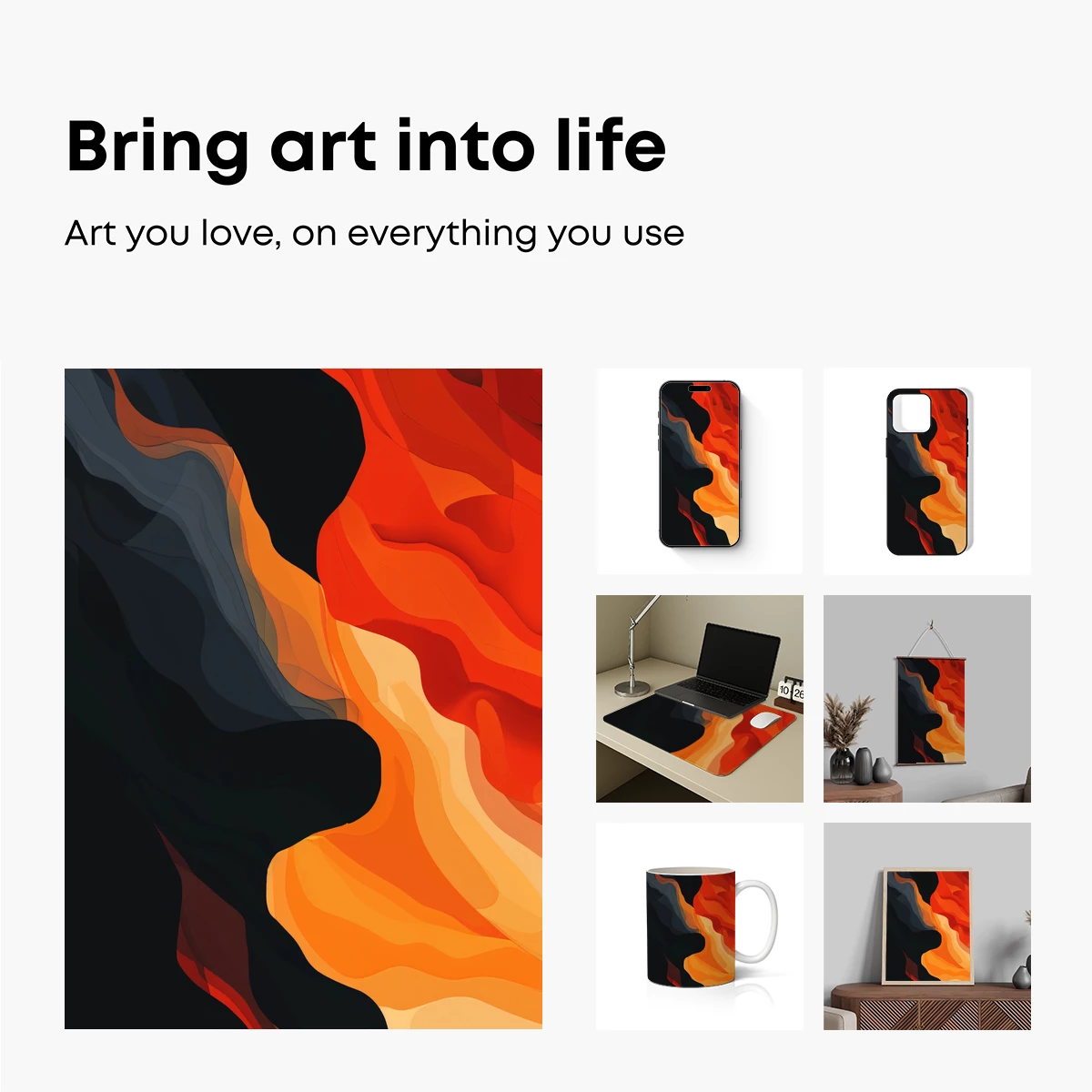 Fiery Abyss: Abstract Fusion of Light and Shadow - Image 2