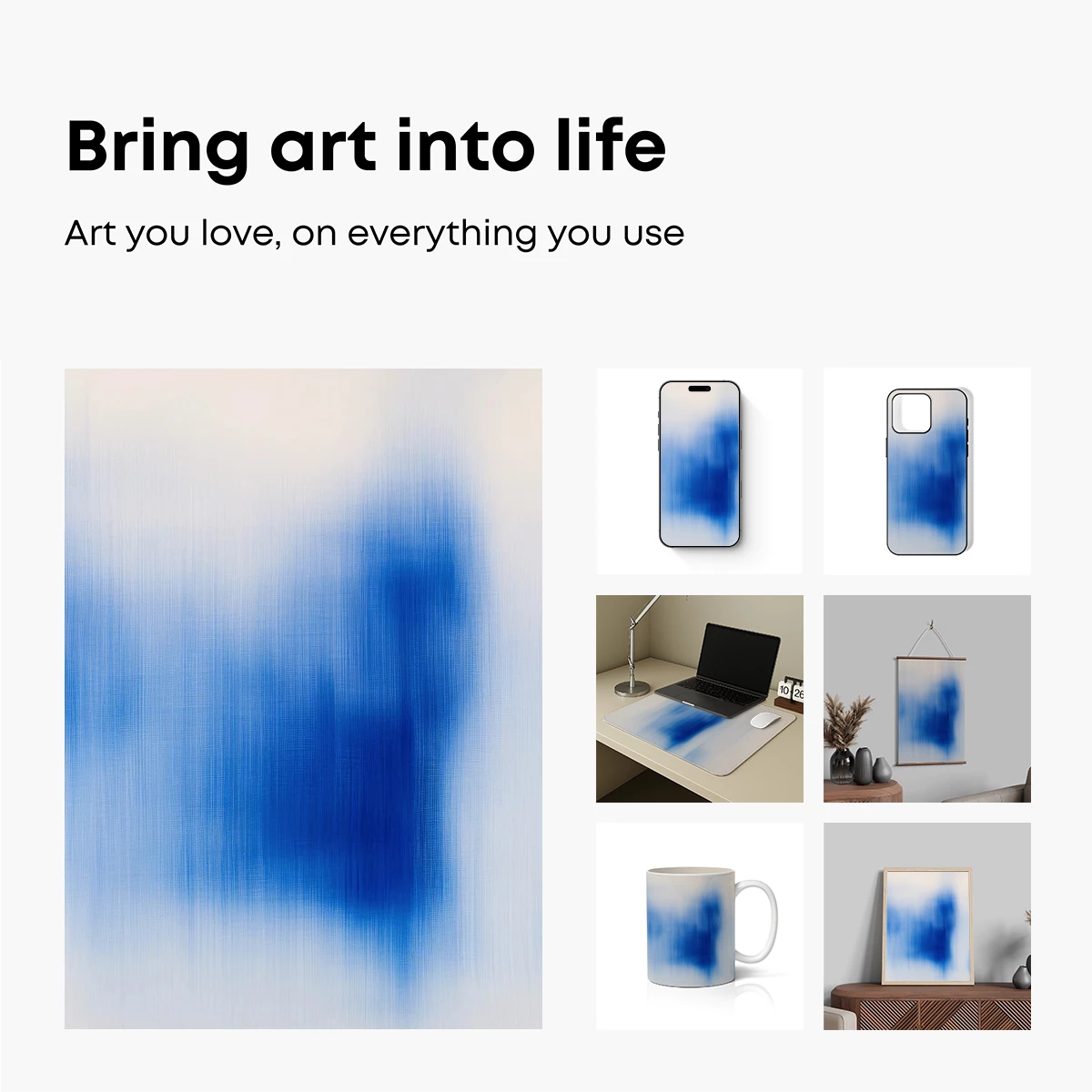 Blue Ethereal Whispers: Abstract Motion Art