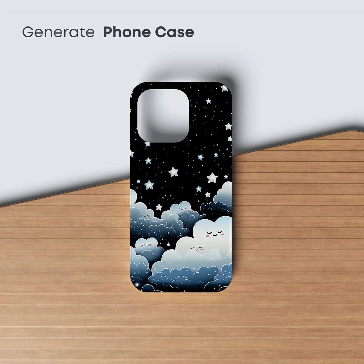 Dreamy Night Sky with Whimsical Clouds and Stars - Image 3