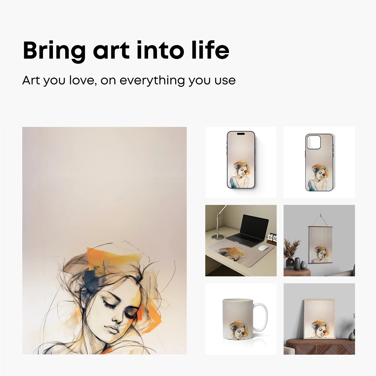 Abstract Elegance: Serene Figure in Colorful Strokes - Image 2