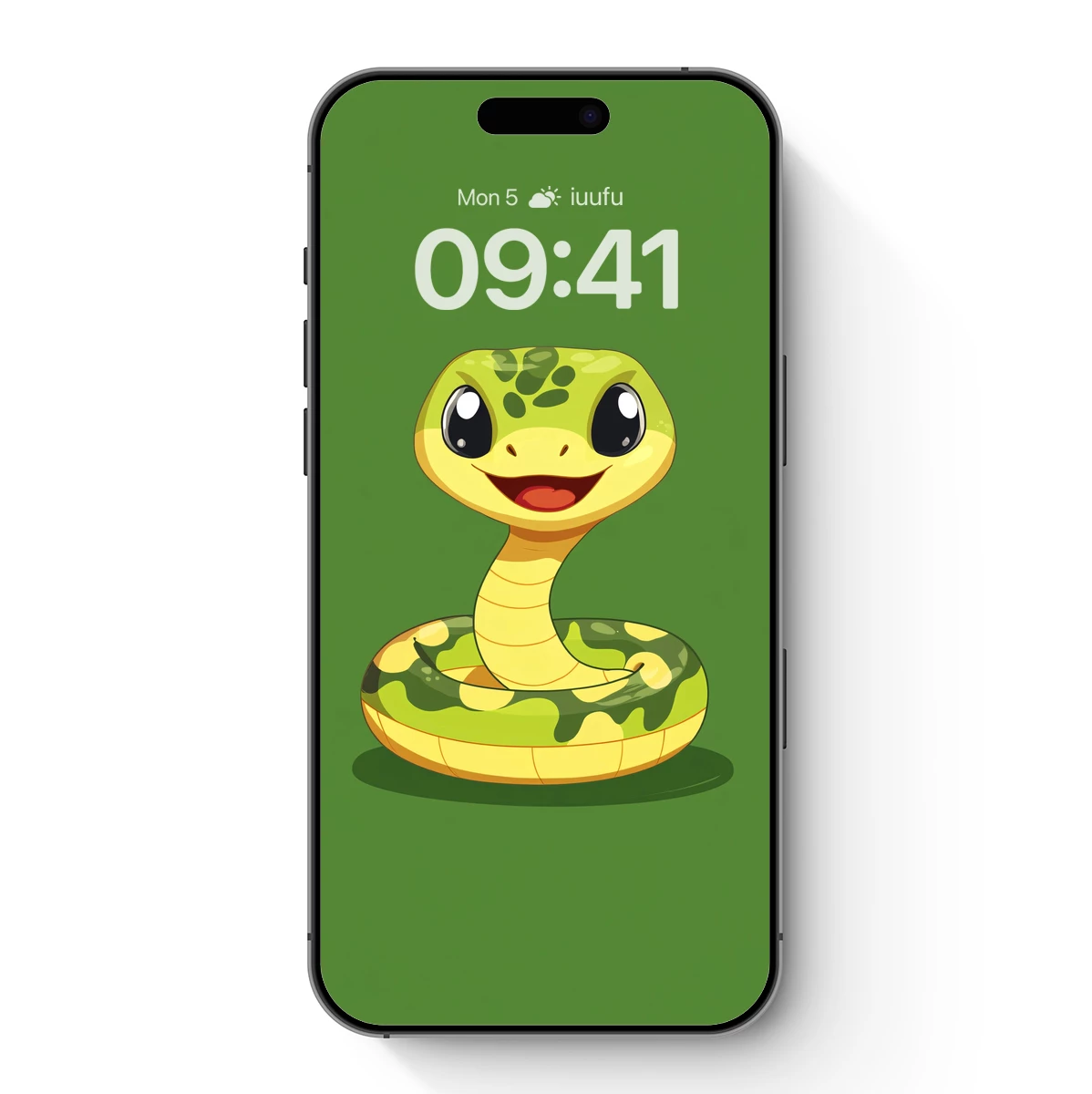 Charming Snake in Camo Ring: Whimsical Cartoon Art