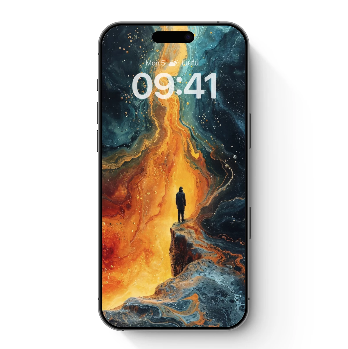 Eternal Abyss: A Lone Figure on Cosmic Cliffs Eternal Abyss: A Lone Figure on Cosmic Cliffs