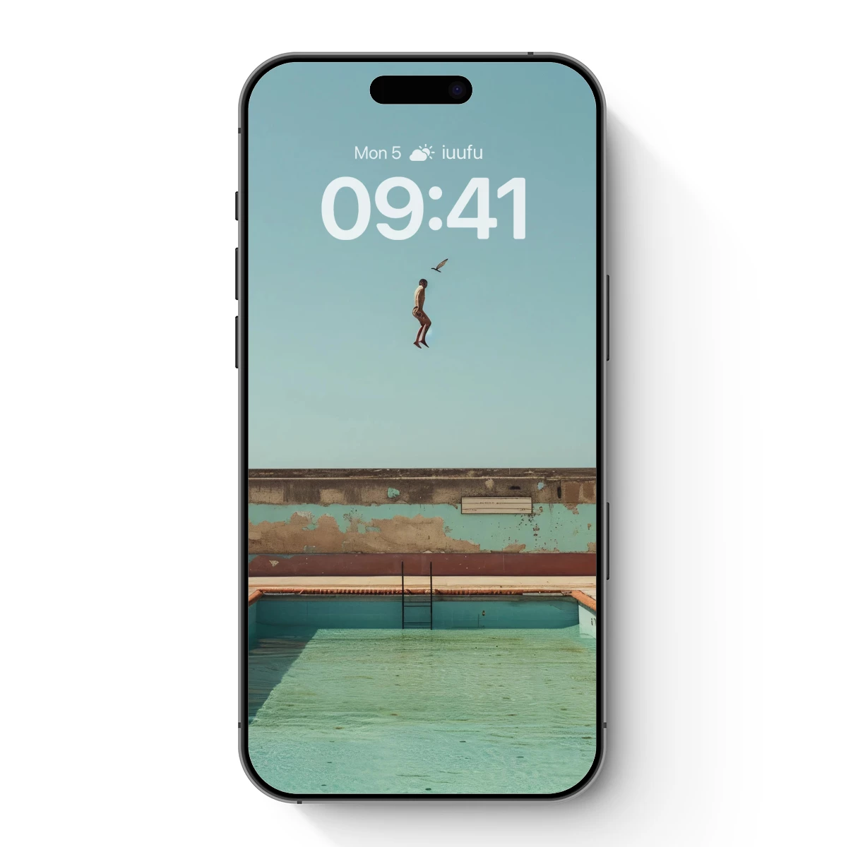 Leap into Serenity: Aerial Diver Above Abandoned Pool Leap into Serenity: Aerial Diver Above Abandoned Pool