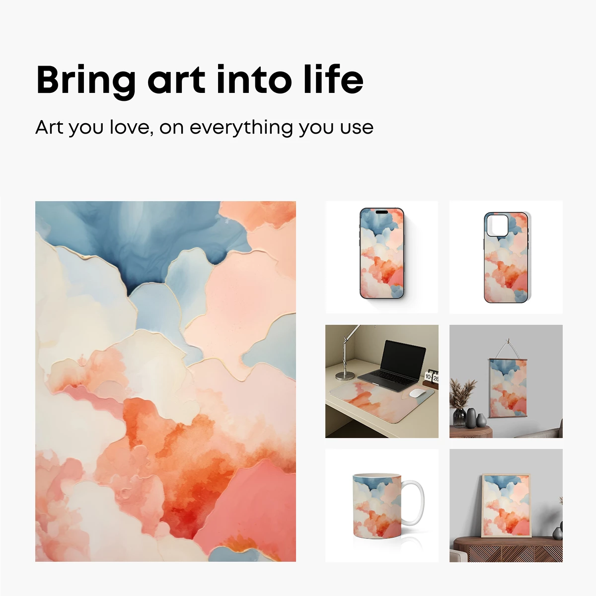 Abstract Watercolor Fusion: Pastel Dreamscape - Image 2