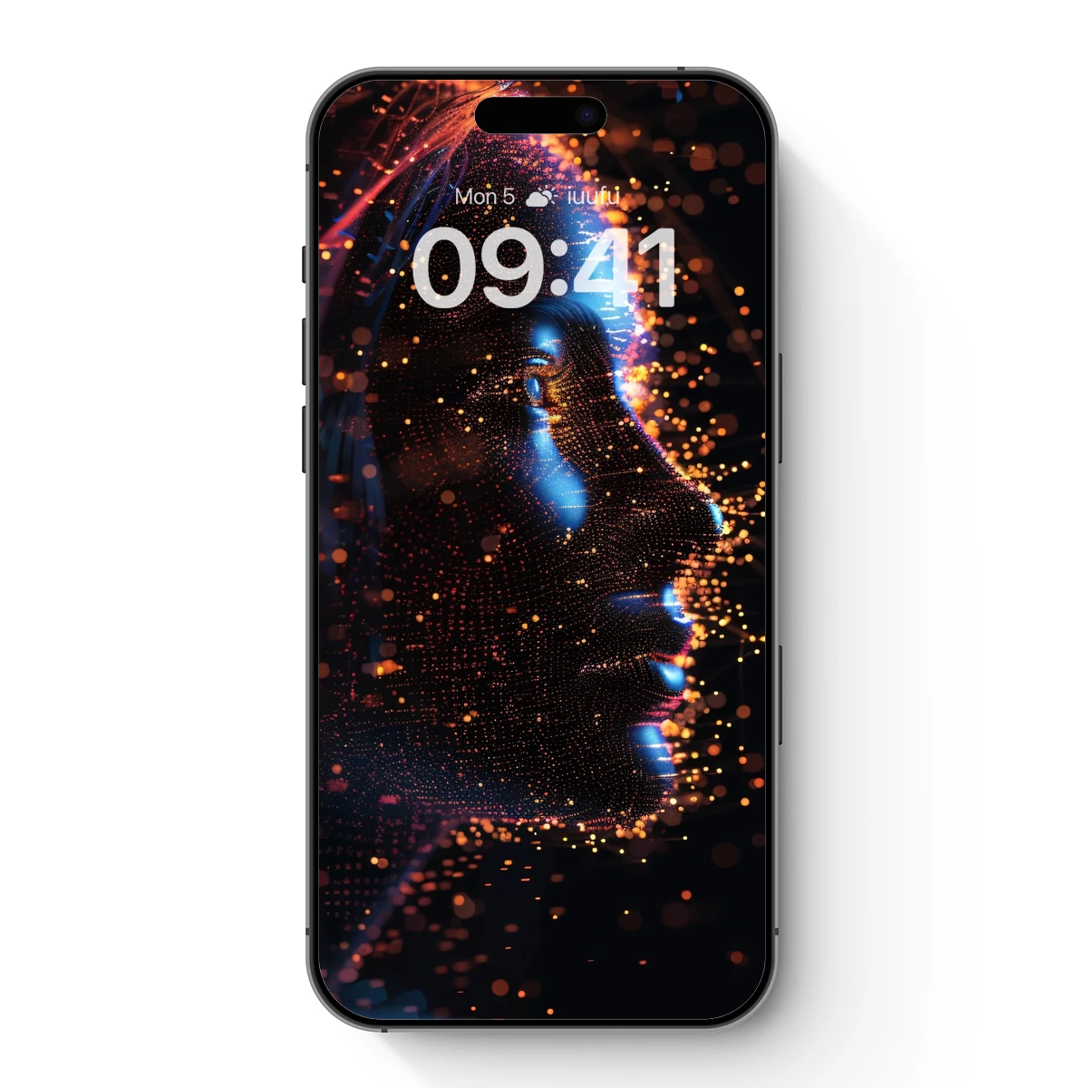 Digital Lumina: Pixelated Face in Neon Glow