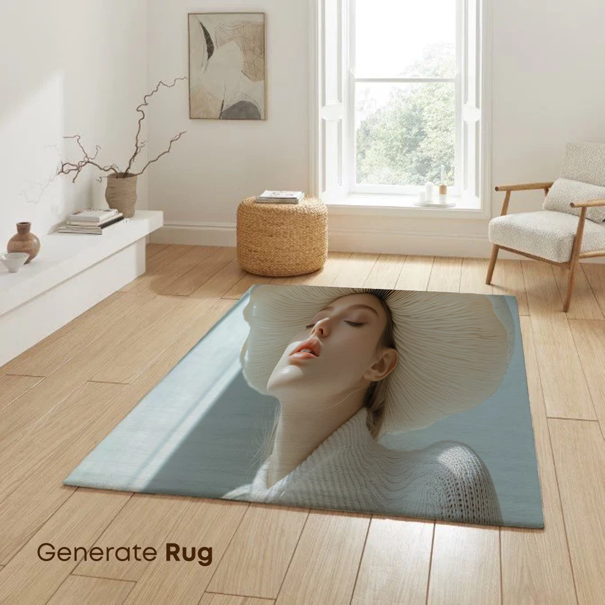 Mushroom Hat Elegance: Ethereal Fashion Art - Image 6