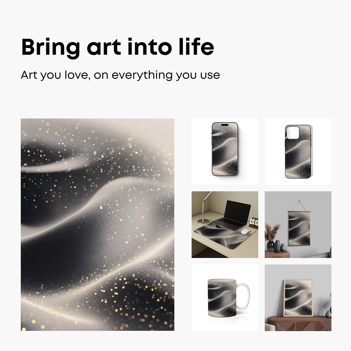 Golden Sands of Serenity: Abstract Desert Waves - Image 2