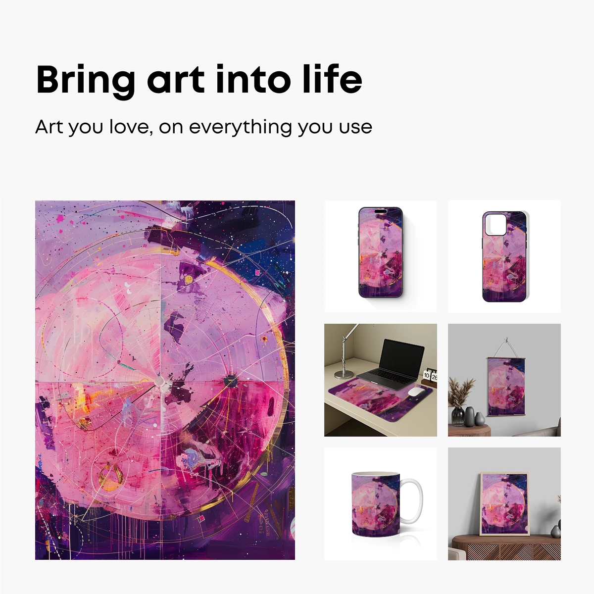 Cosmic Pink Vortex: Abstract Galactic Artistry - Image 2