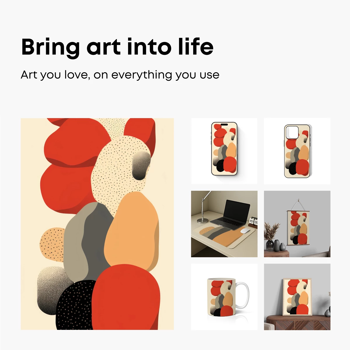 Abstract Pebble Harmony: Modern Minimalist Art - Image 2