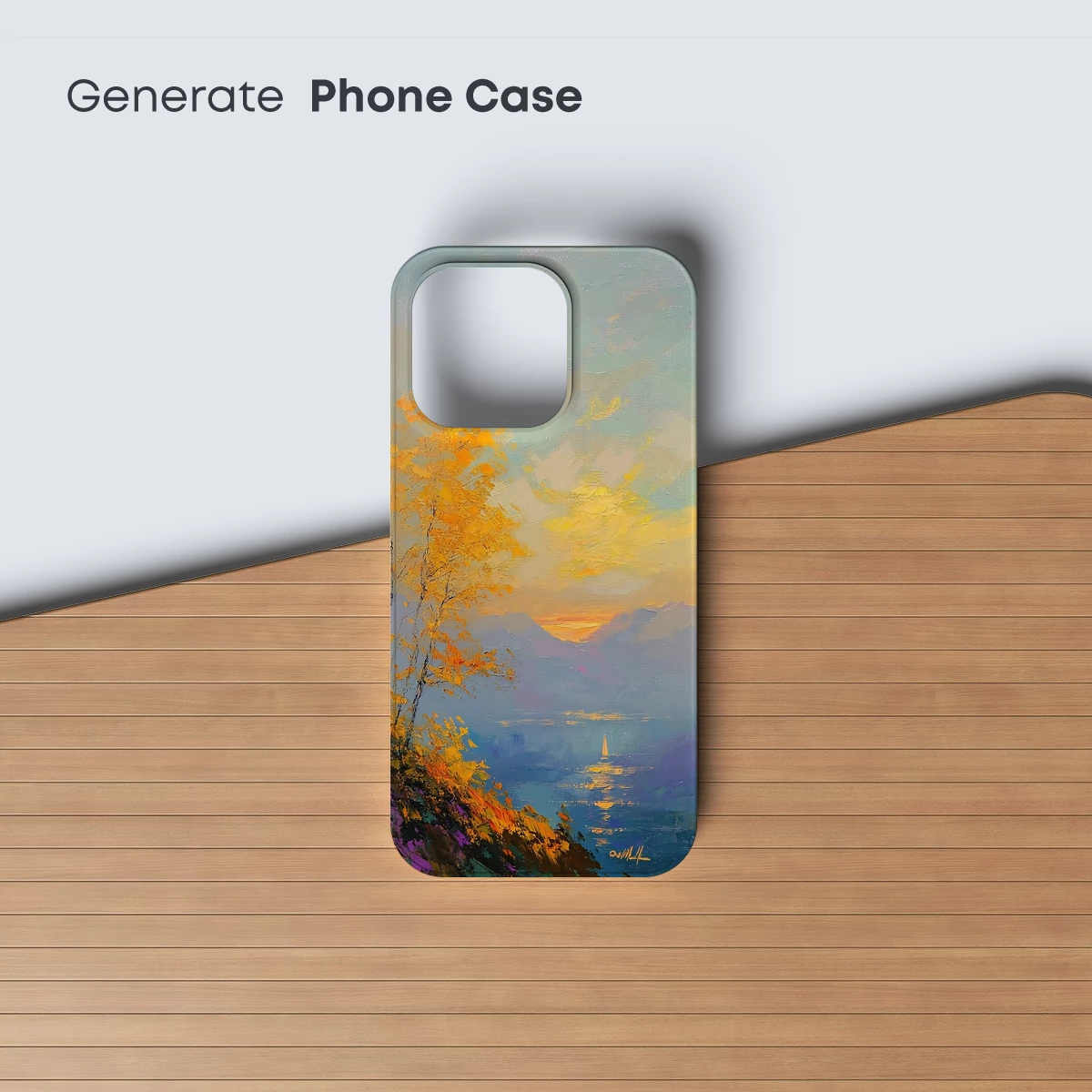 Golden Sunset Serenade: Impressionist Lakeside Canvas - Image 3