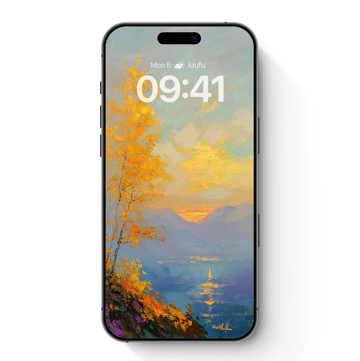 Golden Sunset Serenade: Impressionist Lakeside Canvas