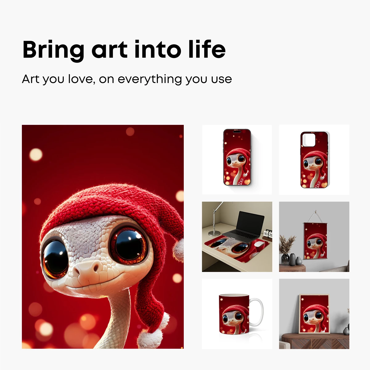 Festive Gecko in Santa Hat: Whimsical Holiday Charm - Image 2