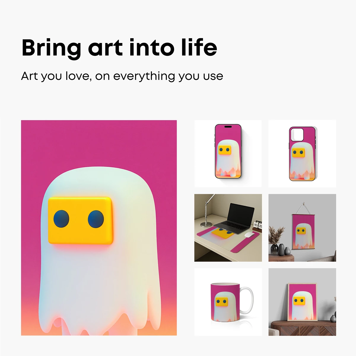 Cute Ghostly Figure with Vibrant Hue Fusion - Image 2