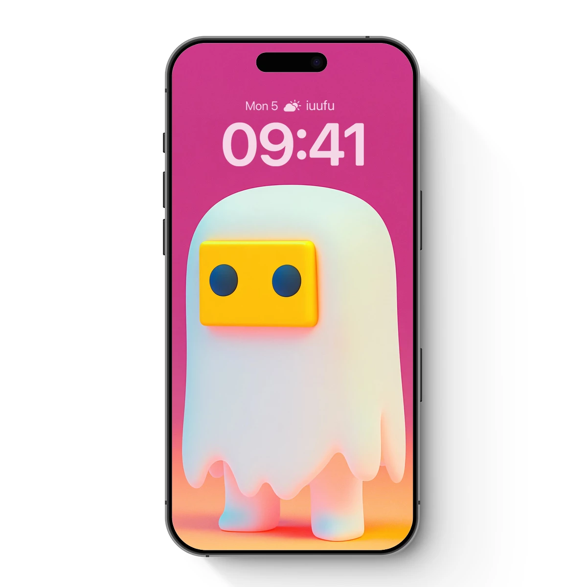 Cute Ghostly Figure with Vibrant Hue Fusion