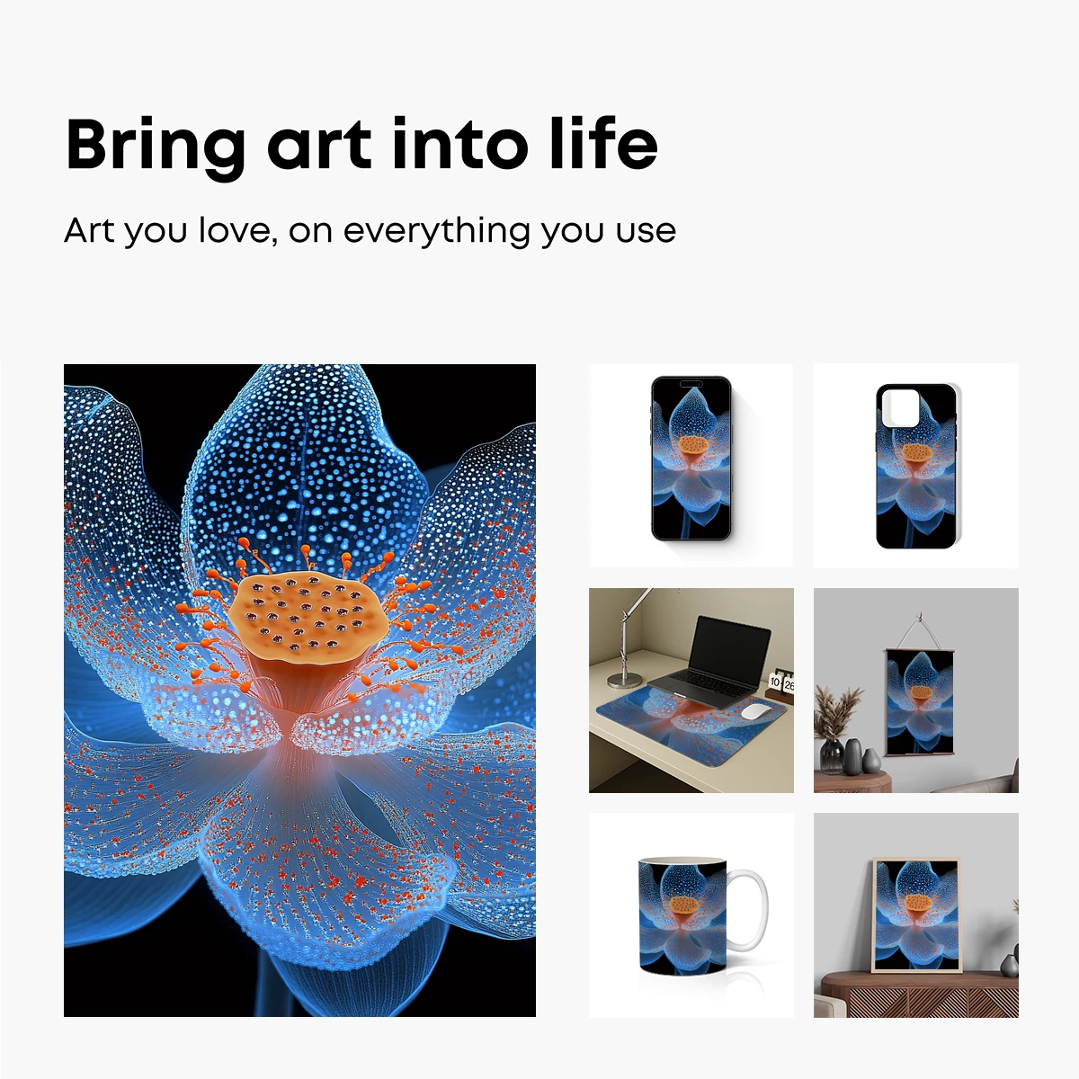 Bioluminescent Bloom: Futuristic Floral Art