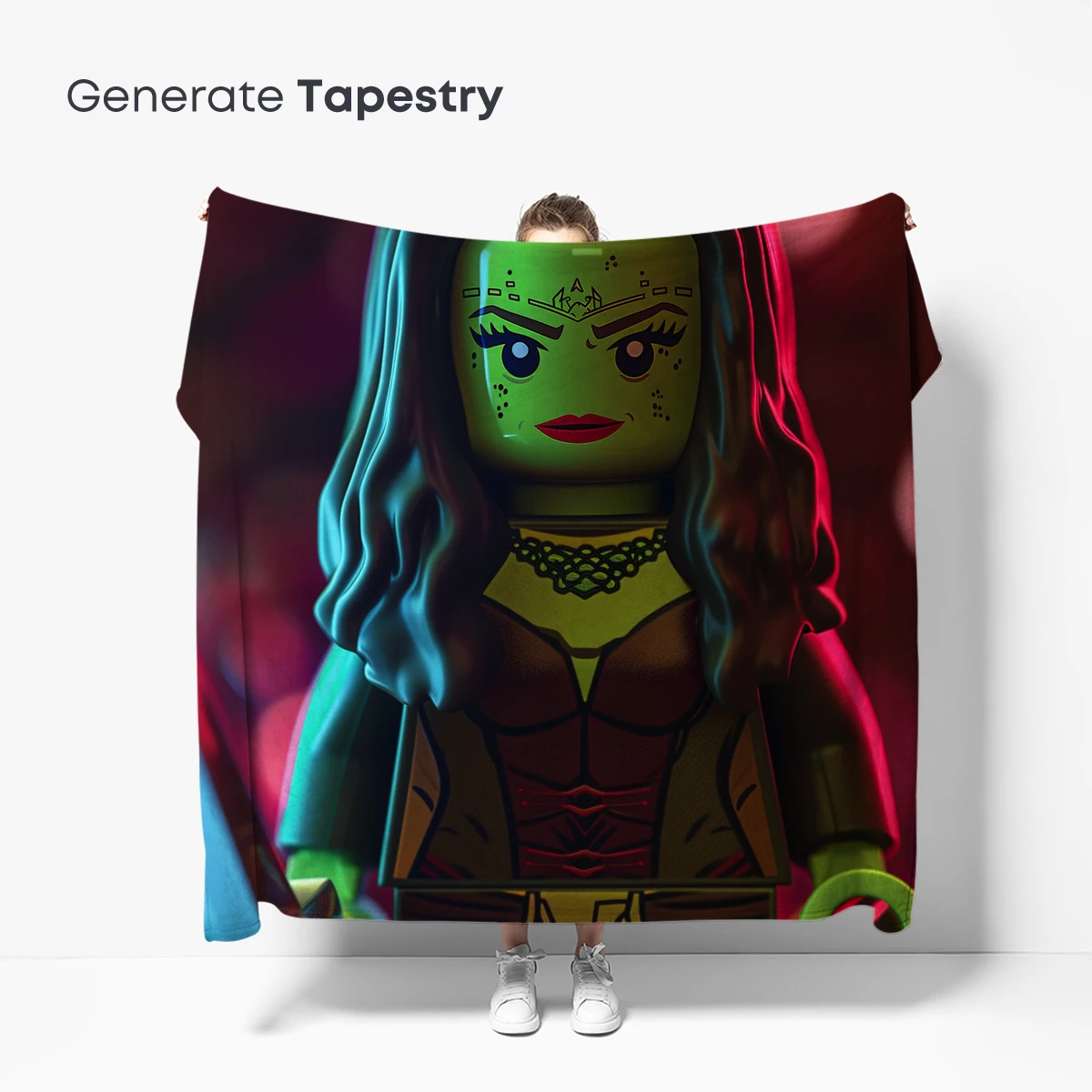 Luminous LEGO Warrior: Neon Fantasy Fusion - Image 5