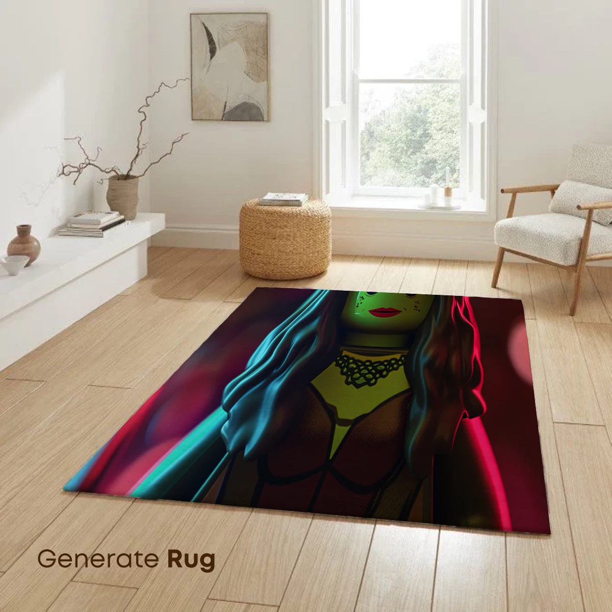 Luminous LEGO Warrior: Neon Fantasy Fusion - Image 6