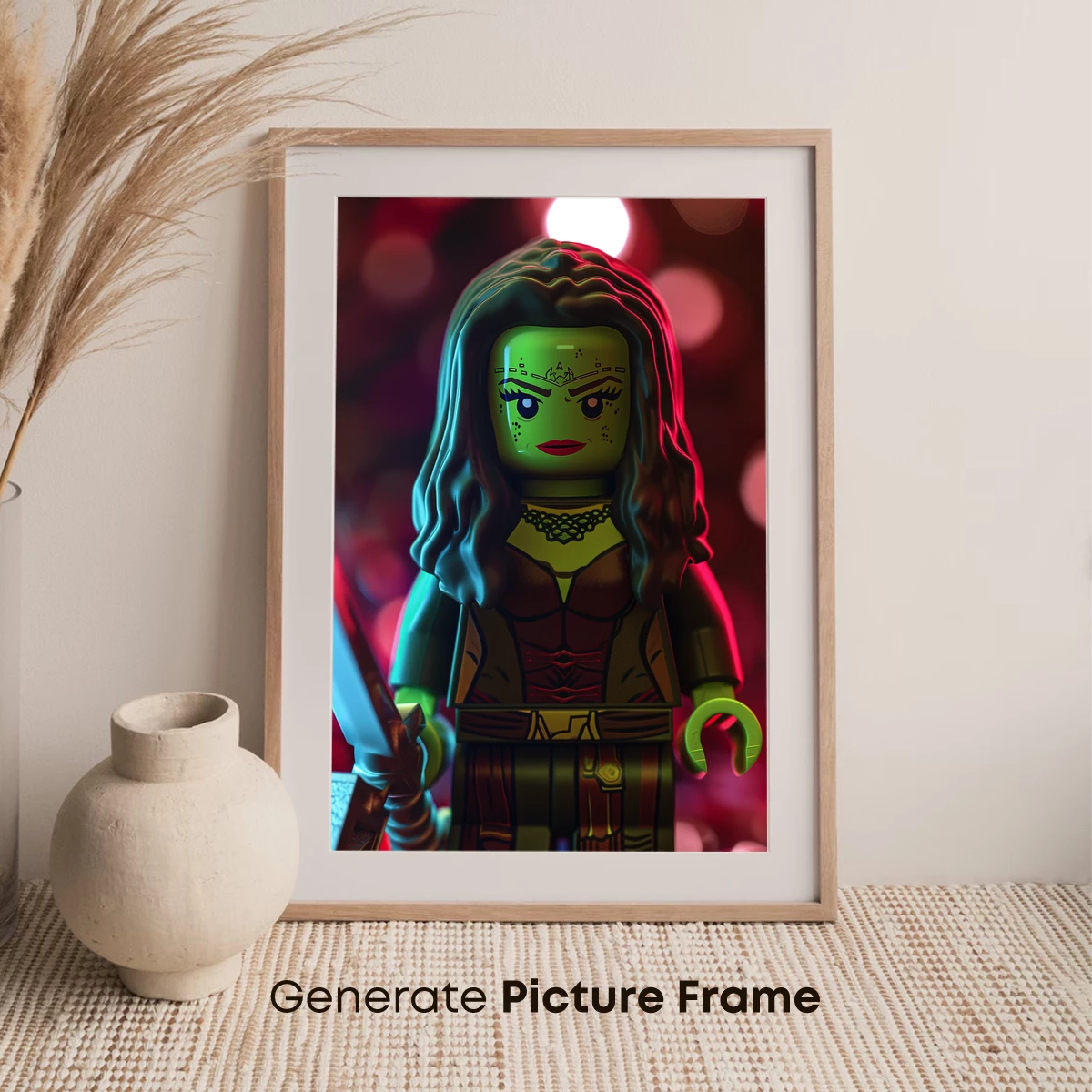 Luminous LEGO Warrior: Neon Fantasy Fusion - Image 7