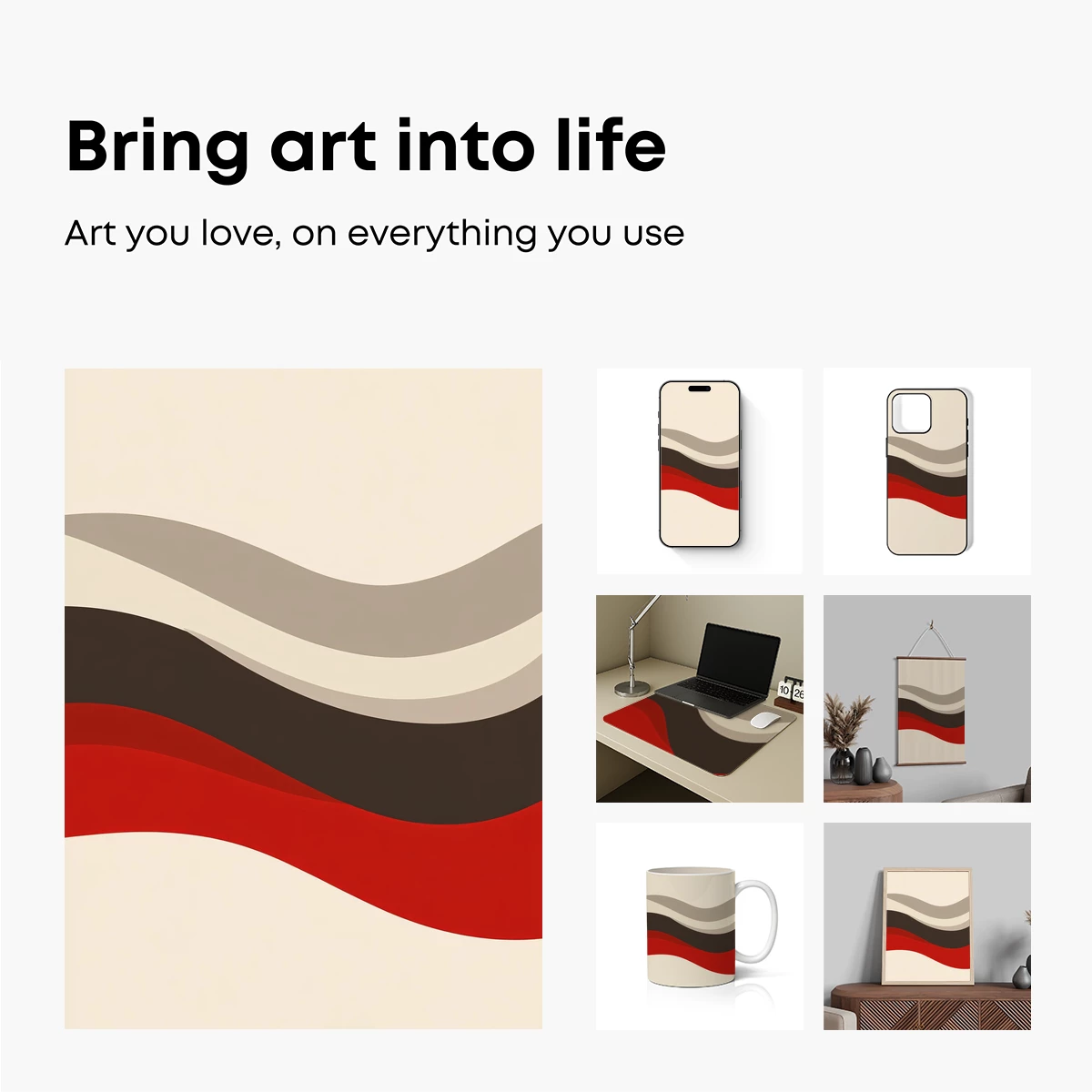 Abstract Waves in Warm Tones - Image 2