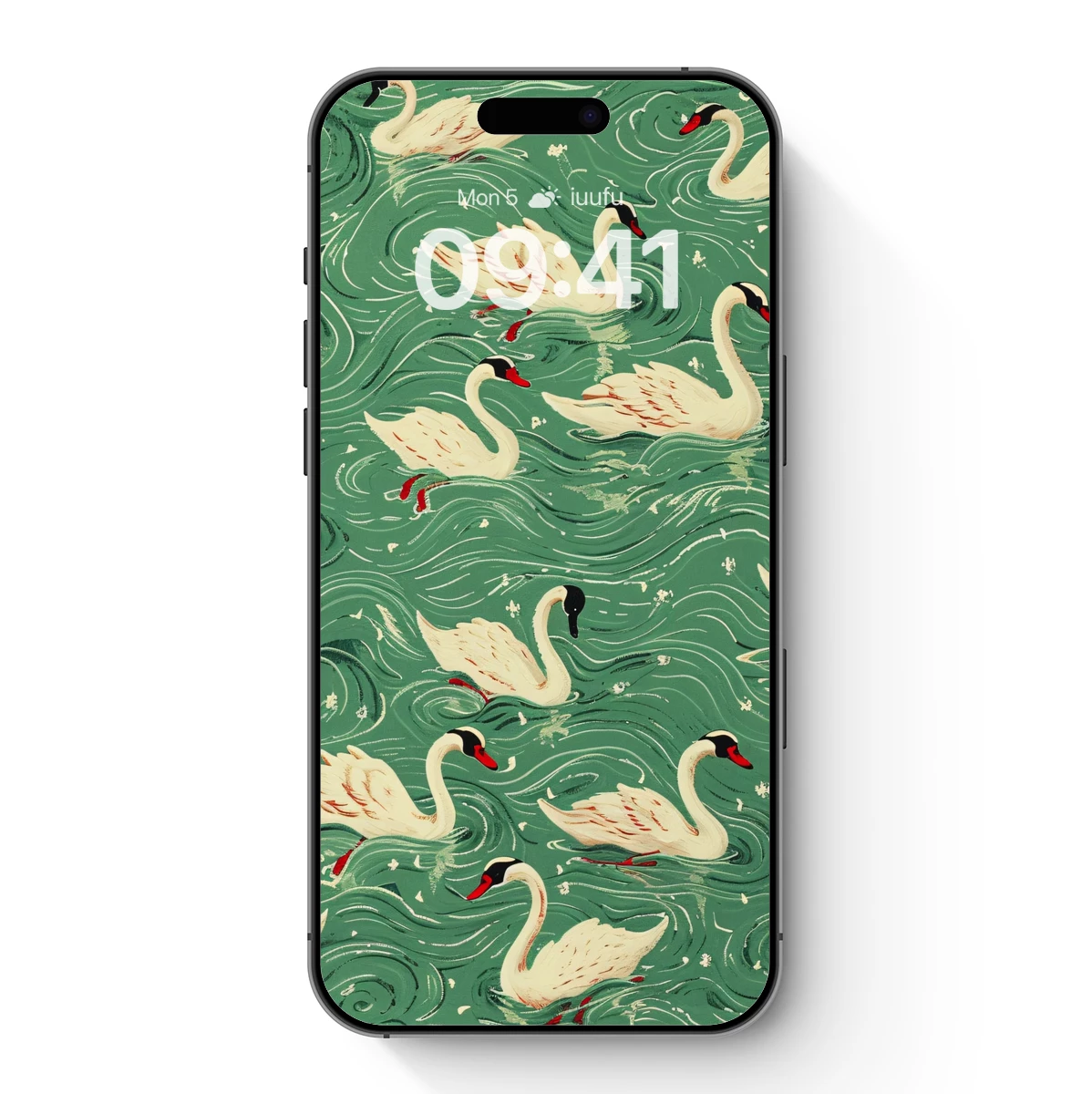 Elegant Swan Symphony in Teal Waters