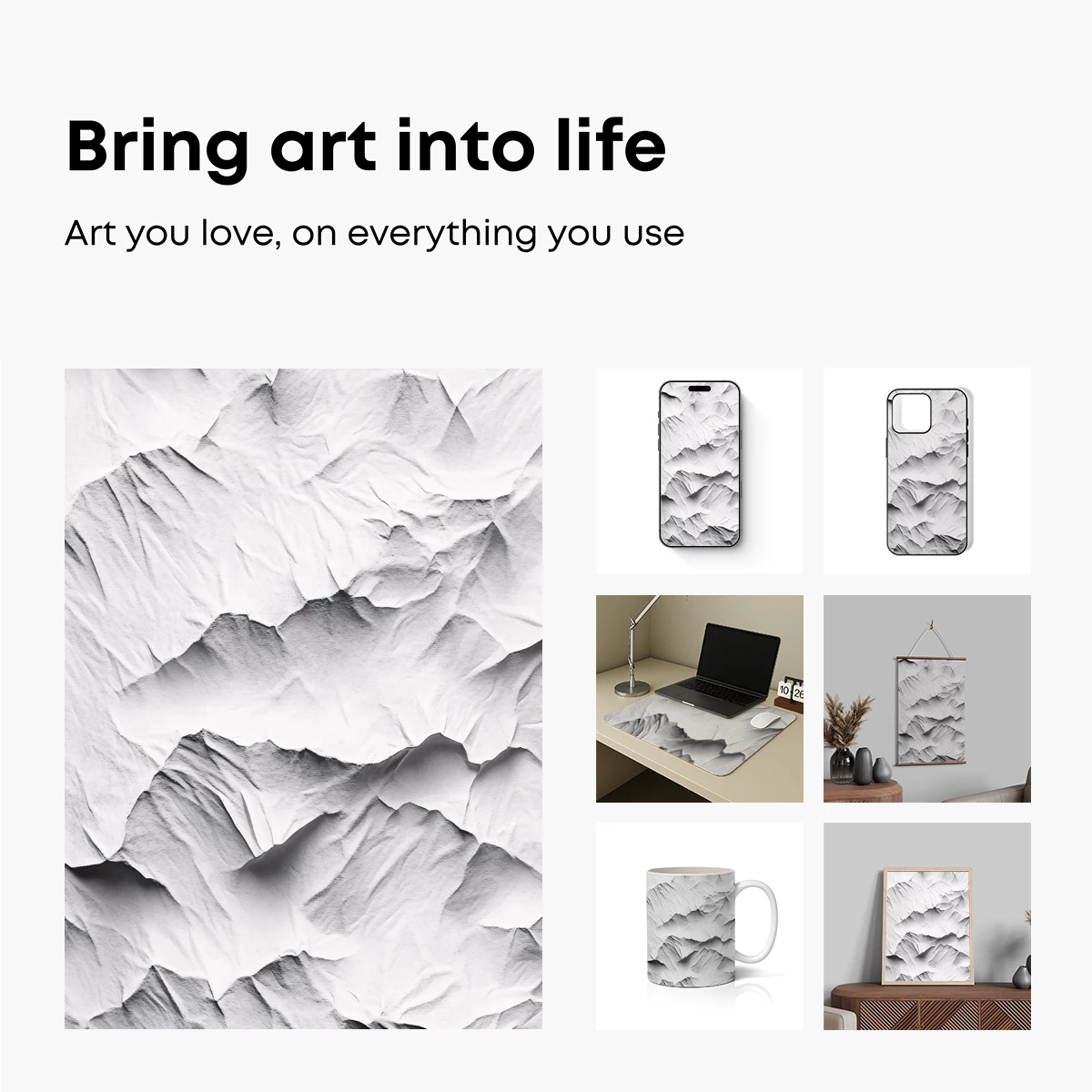 Crumpled Elegance: Monochrome Textures - Image 2