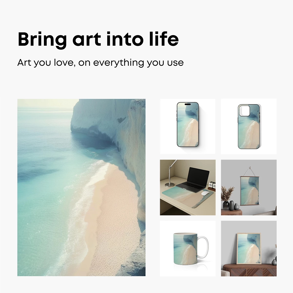 Ethereal Coastal Serenity: Crystal Waters and Whispering Cliffs - Image 2