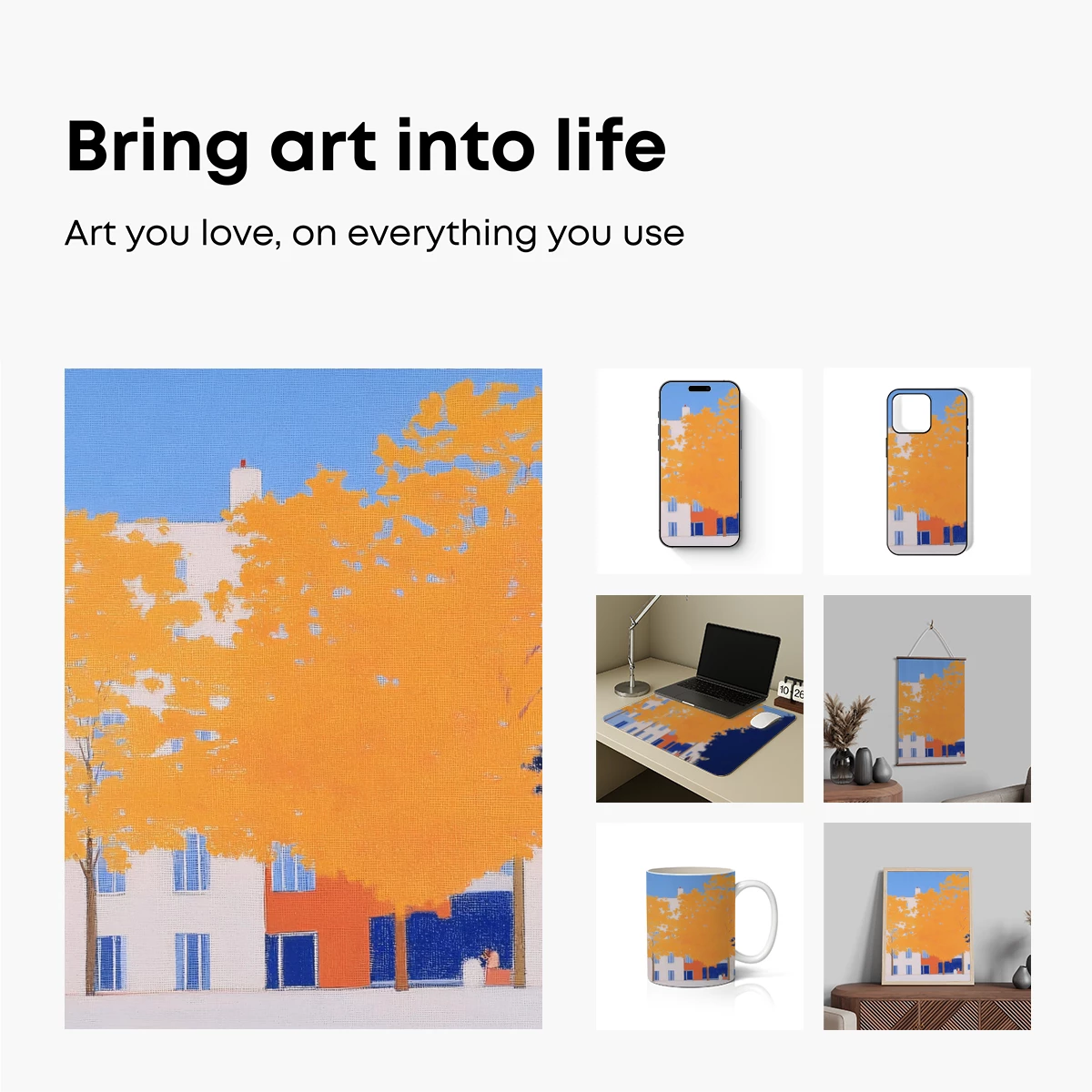 Autumnal Harmony: Urban Trees in Warm Glow - Image 2