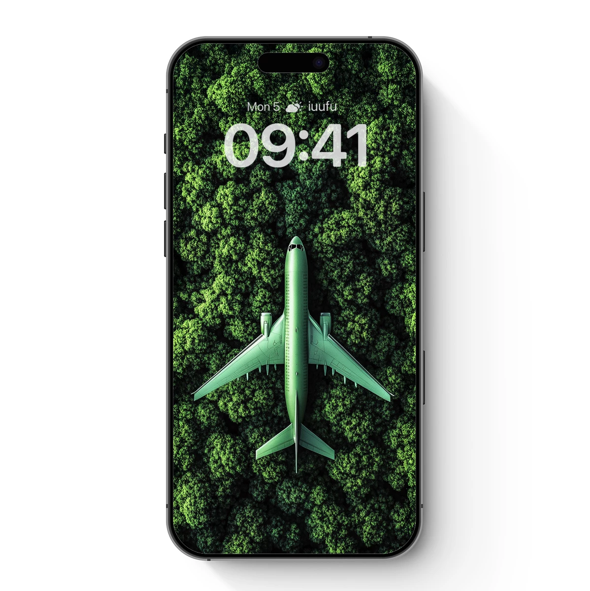 Emerald Plane Amidst Verdant Canopy