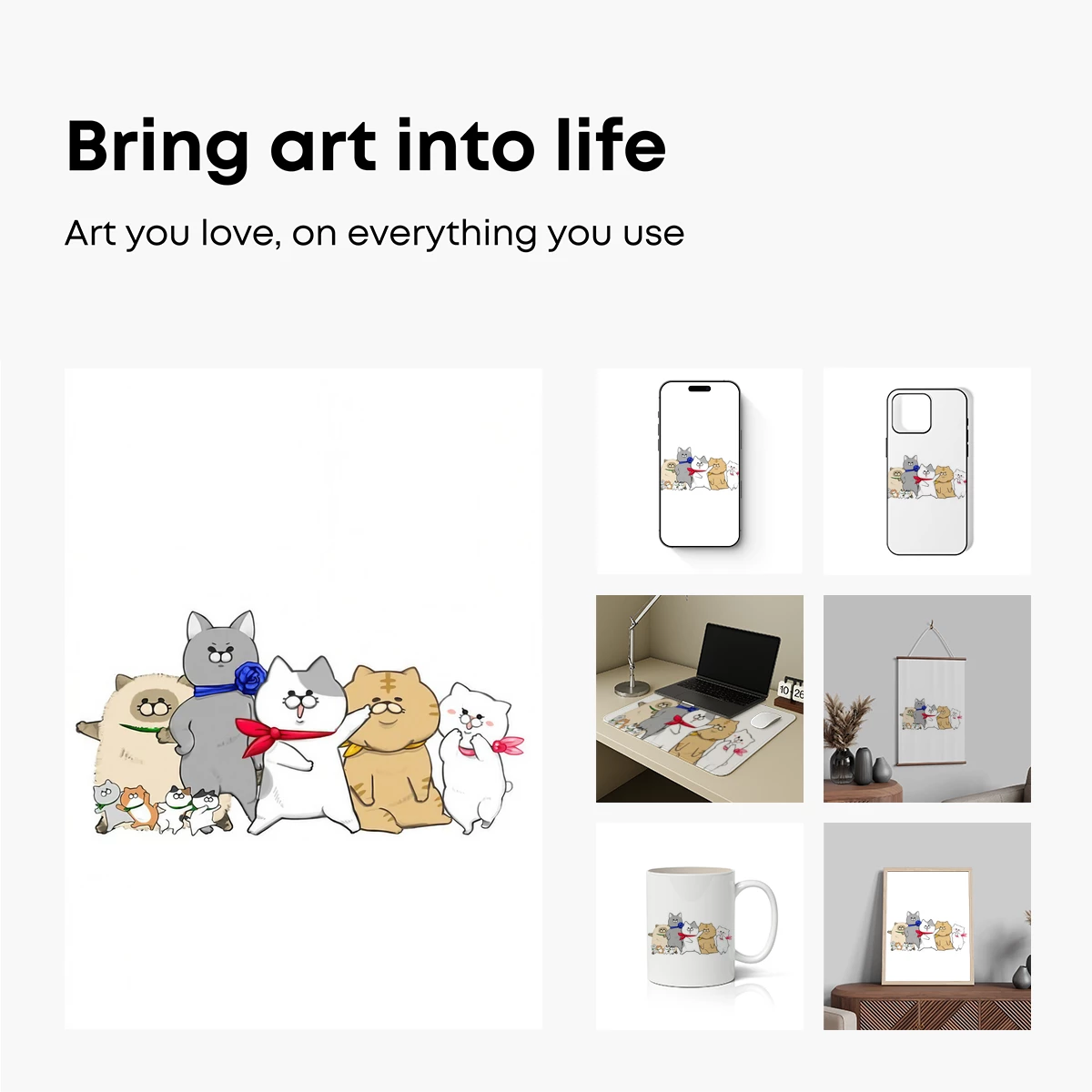 Cute Cat Parade: Whimsical Cartoon Feline Gathering - Image 2