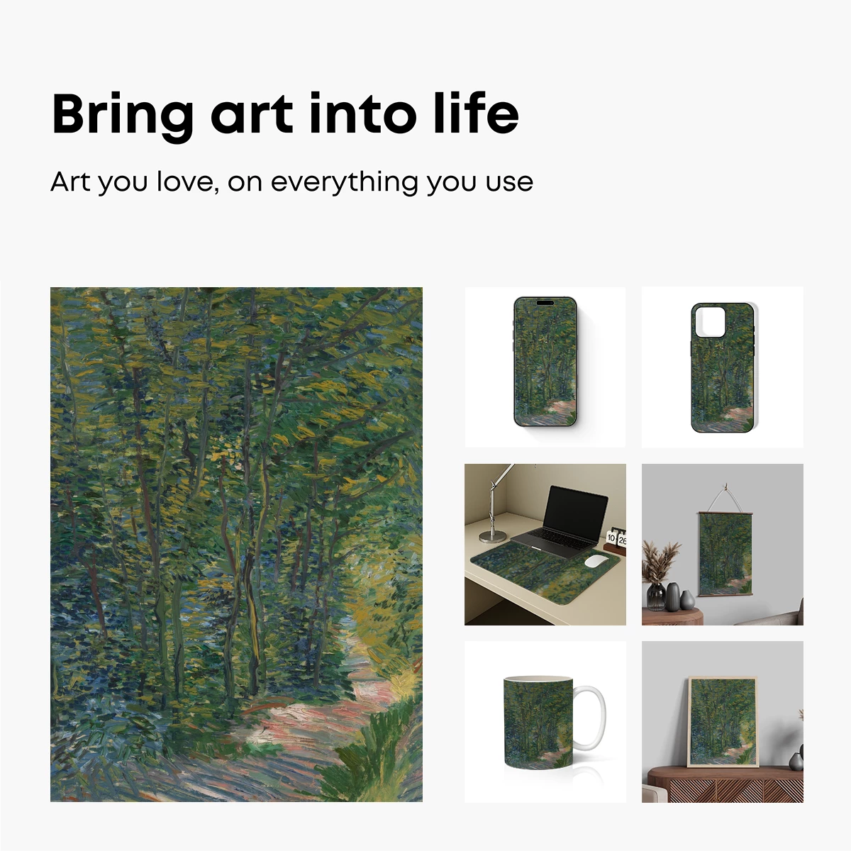 Impressionist Forest Path: Sunlit Serenity - Image 2