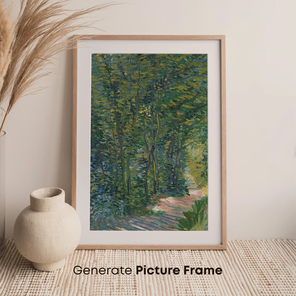 Impressionist Forest Path: Sunlit Serenity - Image 7