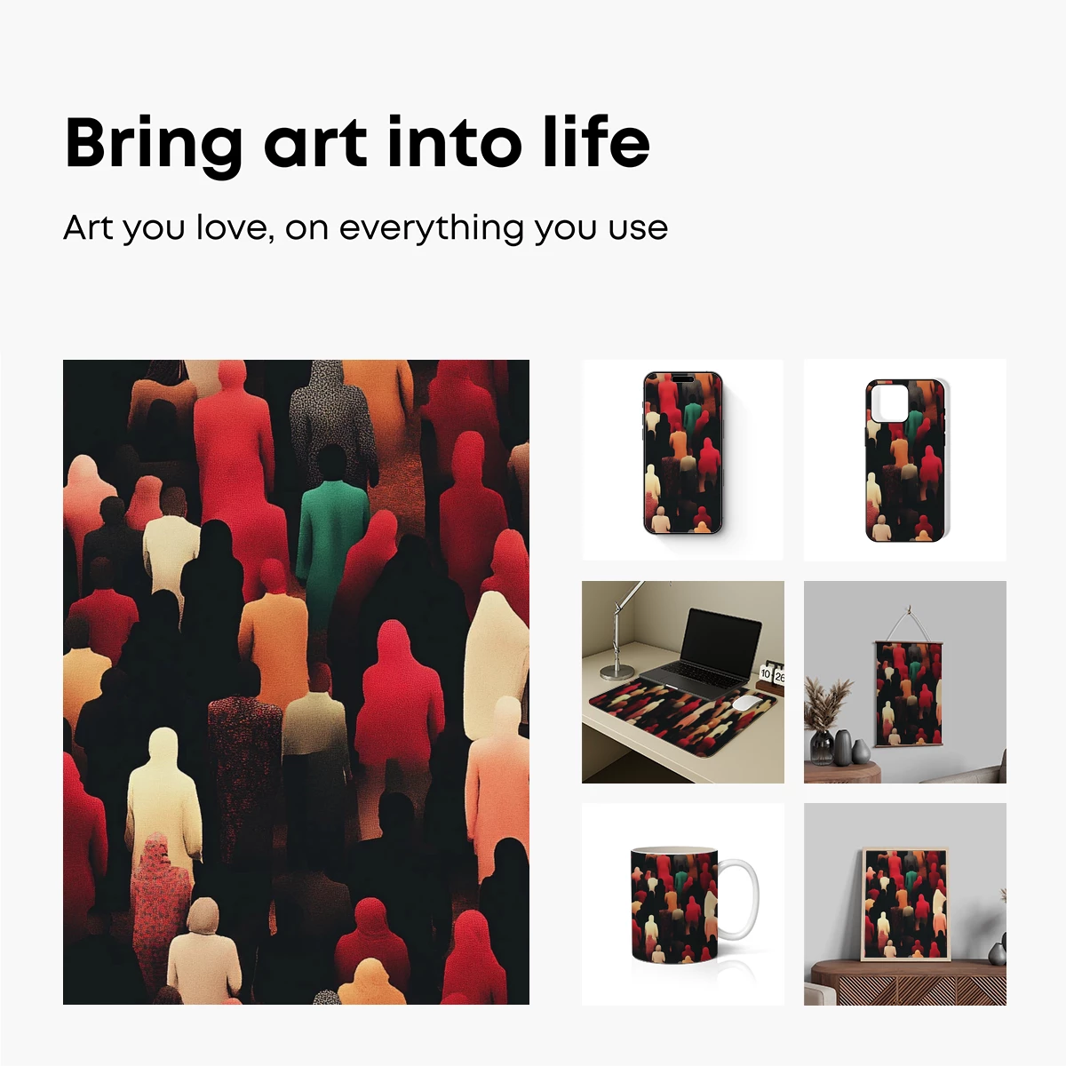 Colorful Crowd Silhouettes: A Symphony of Anonymity - Image 2