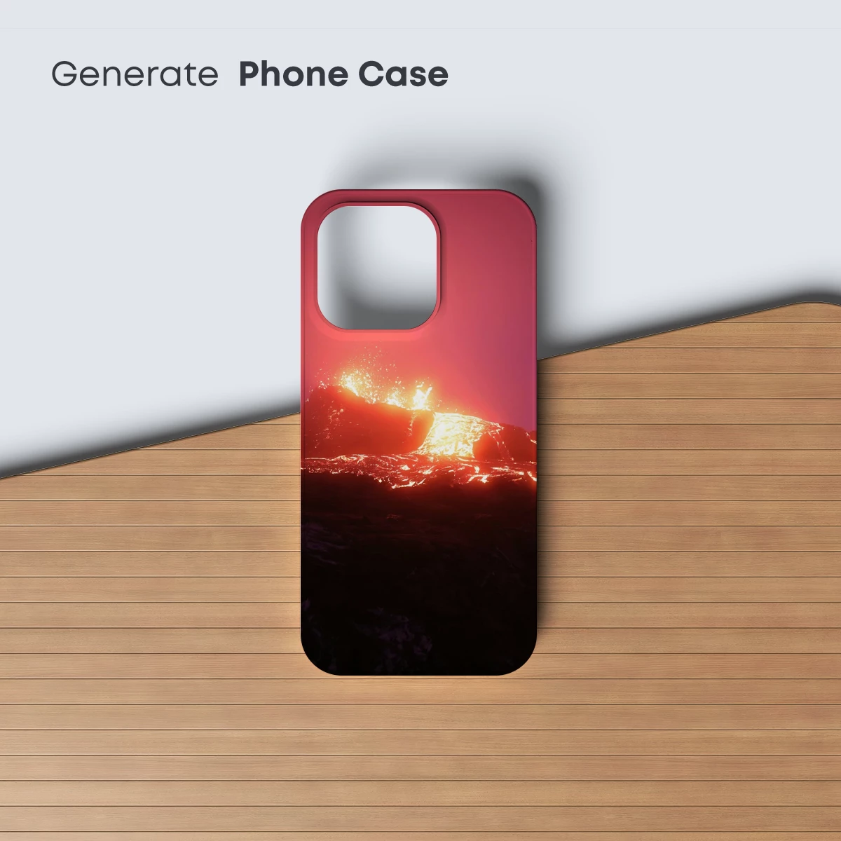 Erupting Lava Mountain: Fiery Night Glow - Image 3