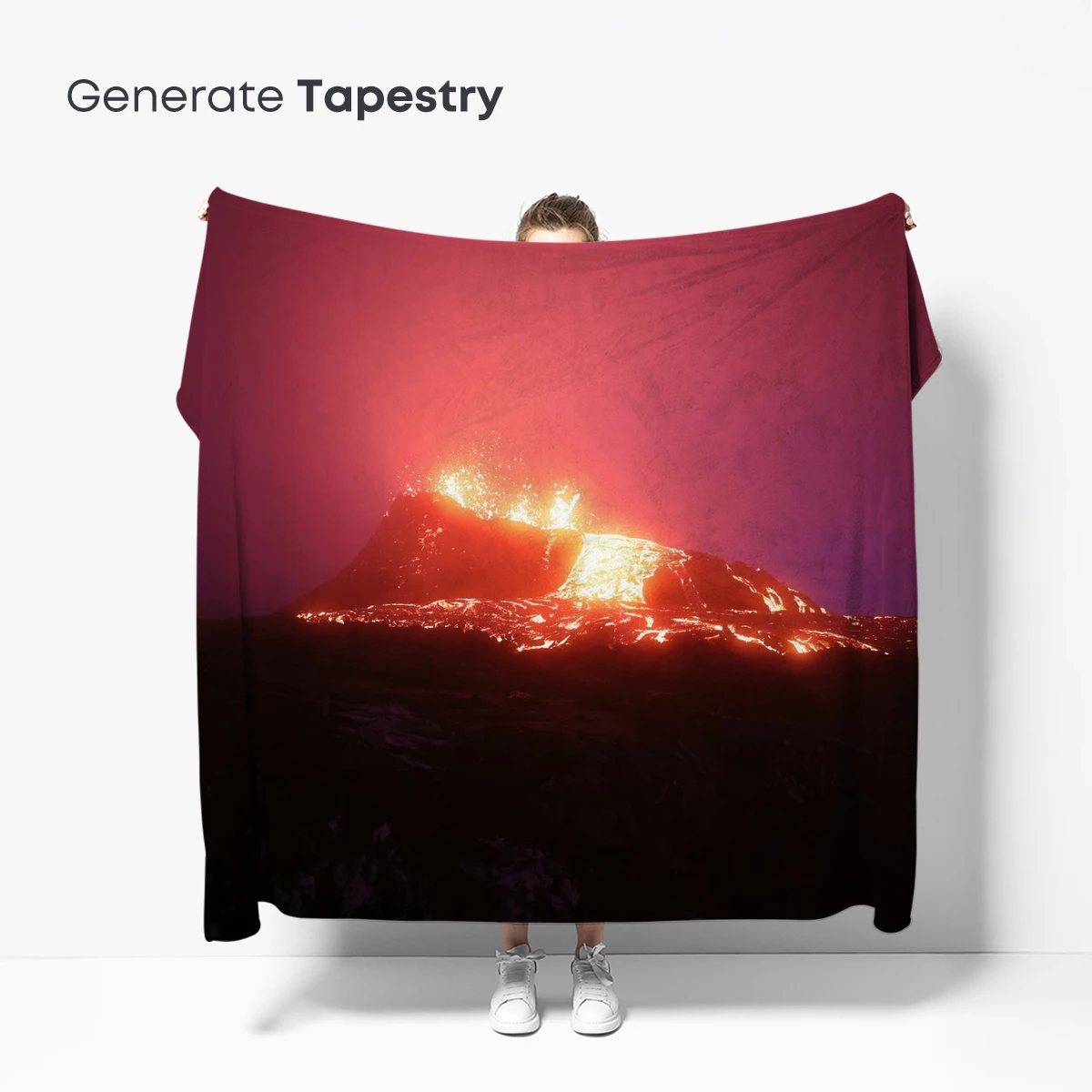 Erupting Lava Mountain: Fiery Night Glow - Image 5