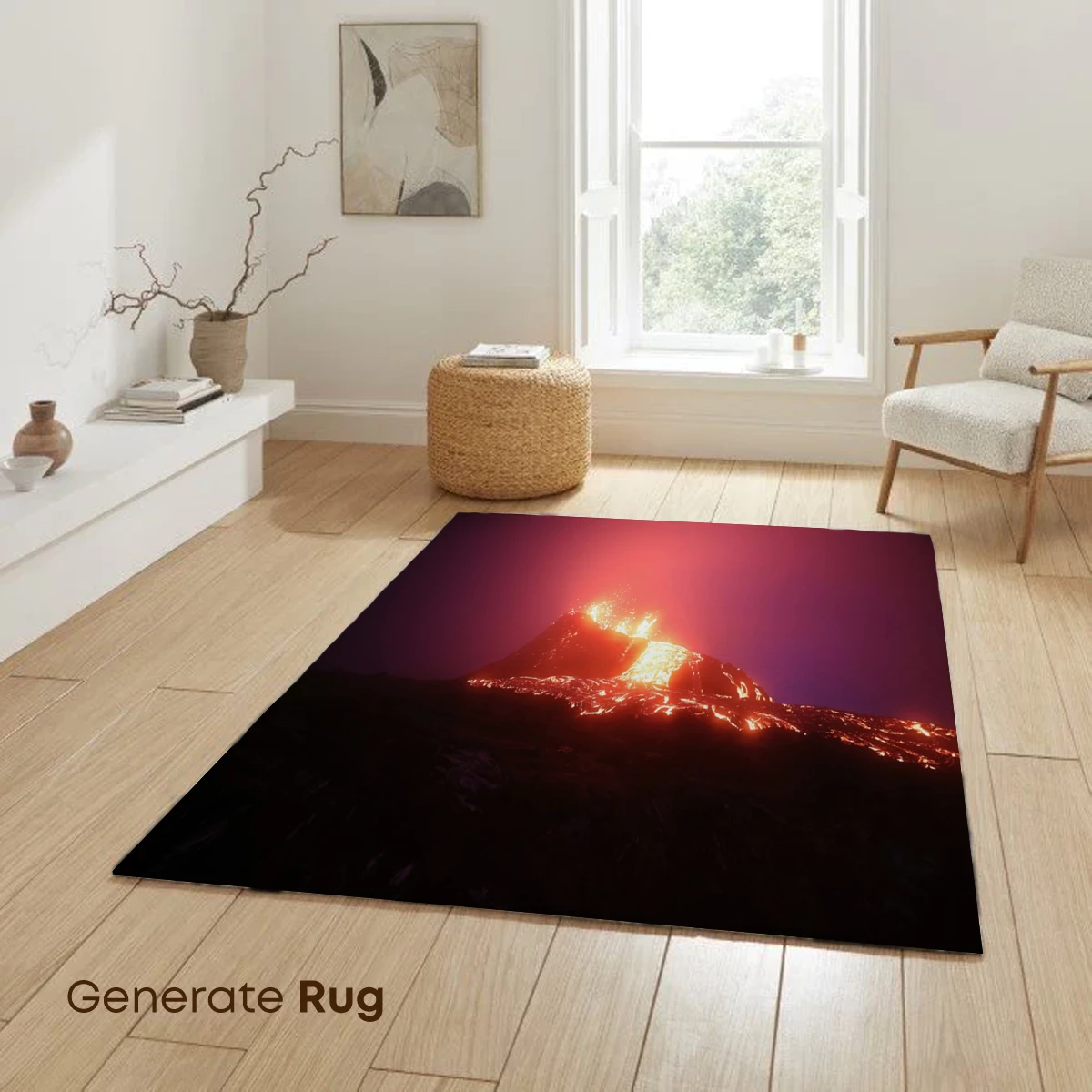 Erupting Lava Mountain: Fiery Night Glow - Image 6