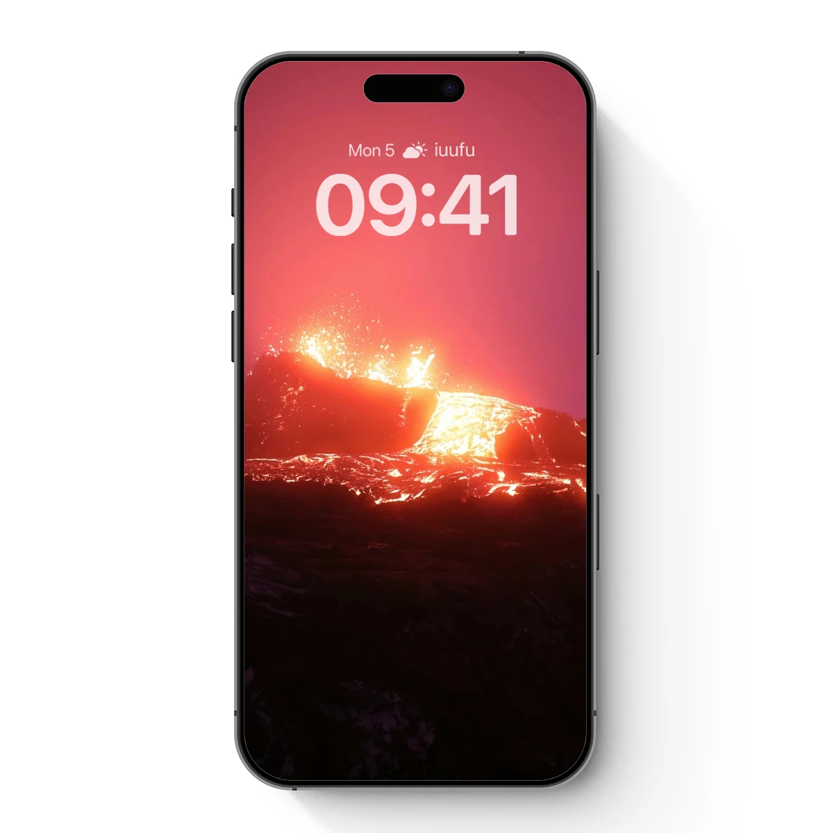 Erupting Lava Mountain: Fiery Night Glow